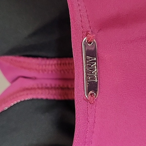 DKNY Ruffle Plunge Ruffle burgundy red One Piece Swimsuit - Picture 4 of 12